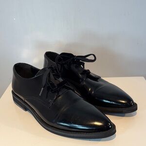 Will’s of London women’s vegan black pointed  derby shoes size 38